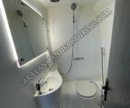 contact for inbuild new modern toilet washroom on luxury coach in delhi